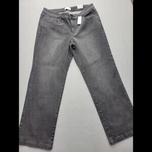 Lane Bryant Womens Jeans 18 Gray Wide Leg Medium Wash